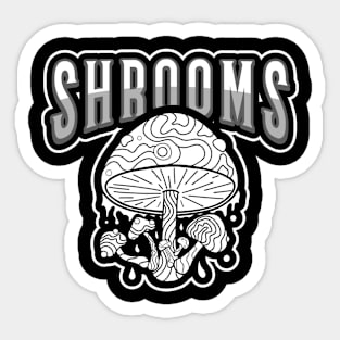 BLACK And White Shrooms Mushroom Lover Sticker